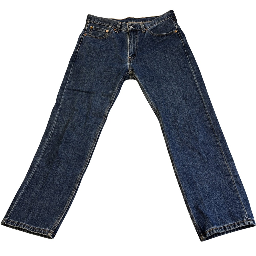 Levis 505 Regular Fit Jeans Mens 33x30 Dark Wash Blue Denim Straight Gorpcore